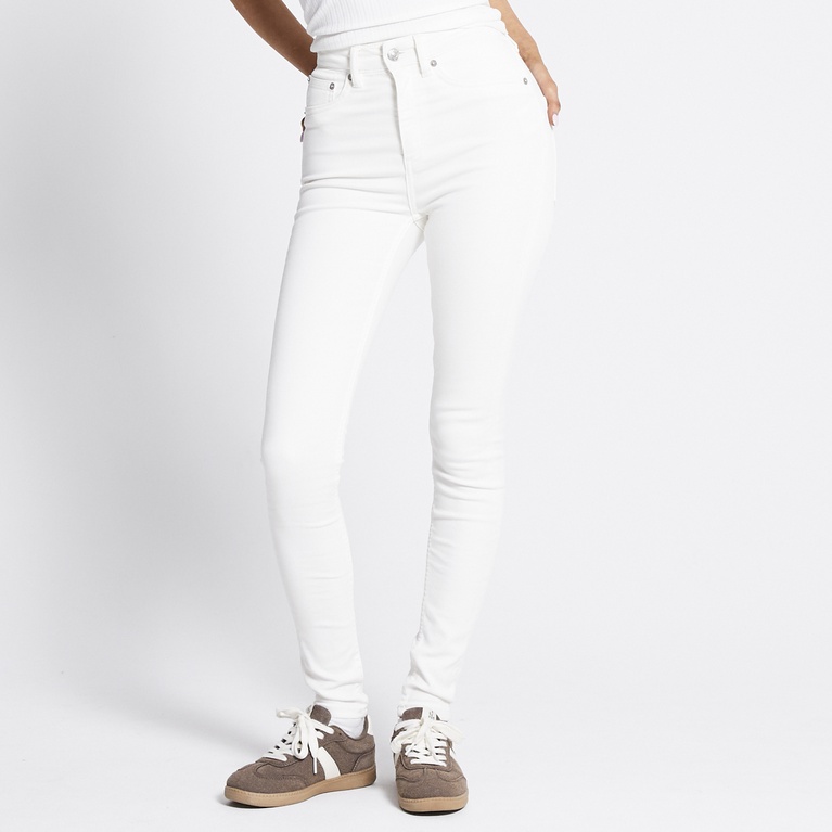 High waist skinny jeans "Snake" White